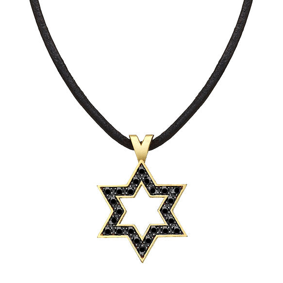 Star of David set with Black Diamonds