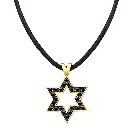 Star of David set with Black Diamonds