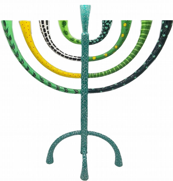 Chanukah Menorah Classic Green Chaya & Raphael's Galleries