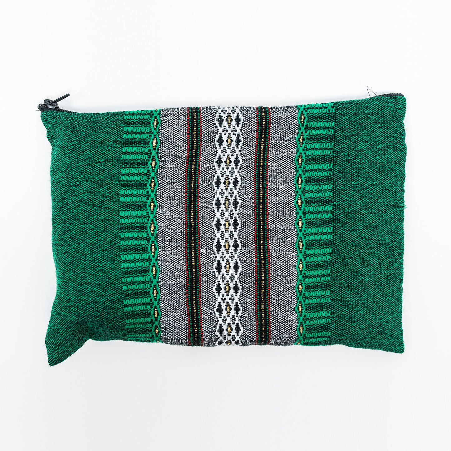 Elia - Wool Tallit - Grey with Gold on Green